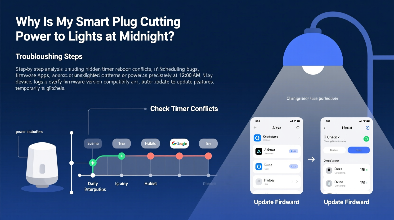 why is my smart plug cutting power to lights at midnight every night checking timer conflicts and firmware bugs