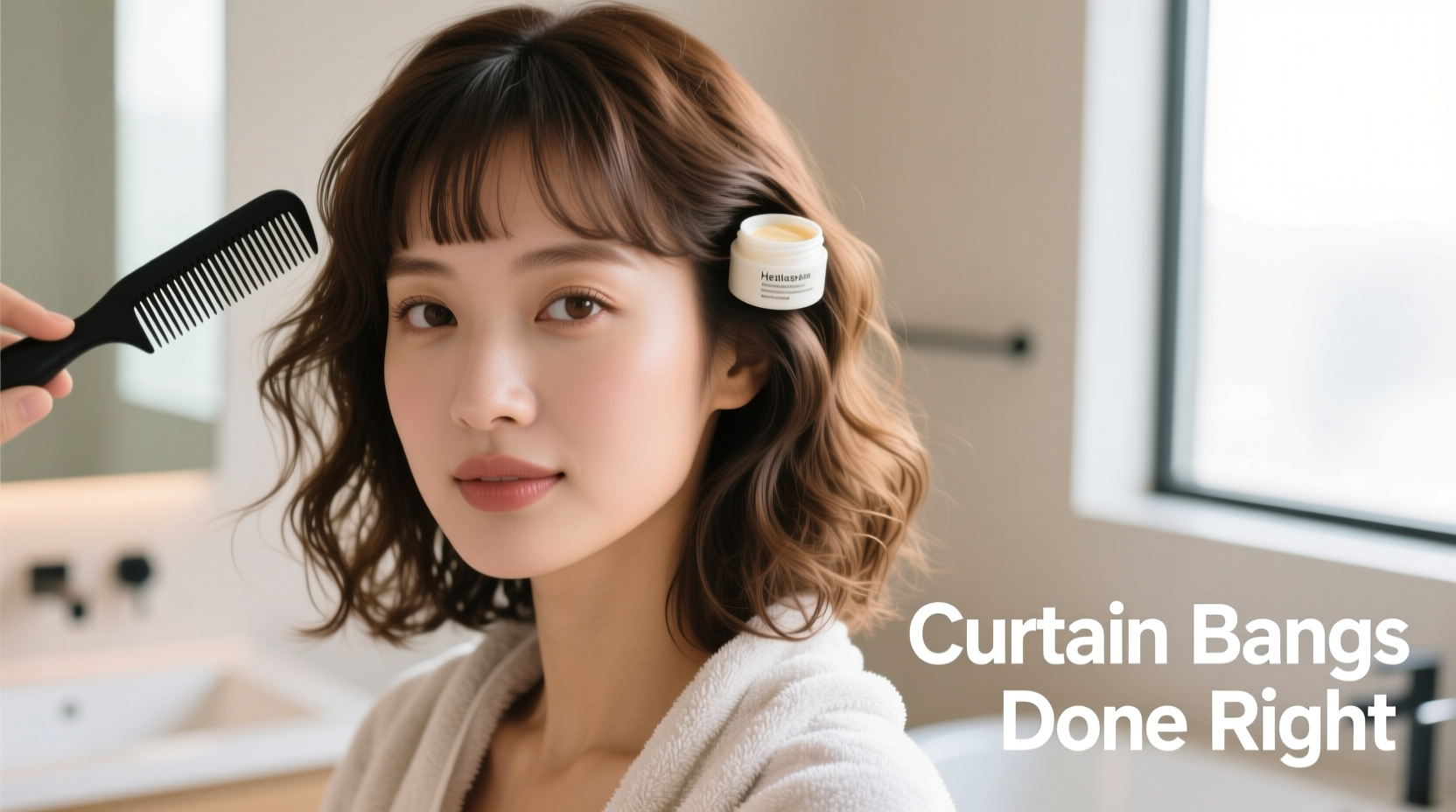 how to style curtain bangs without flat iron damage or frizz