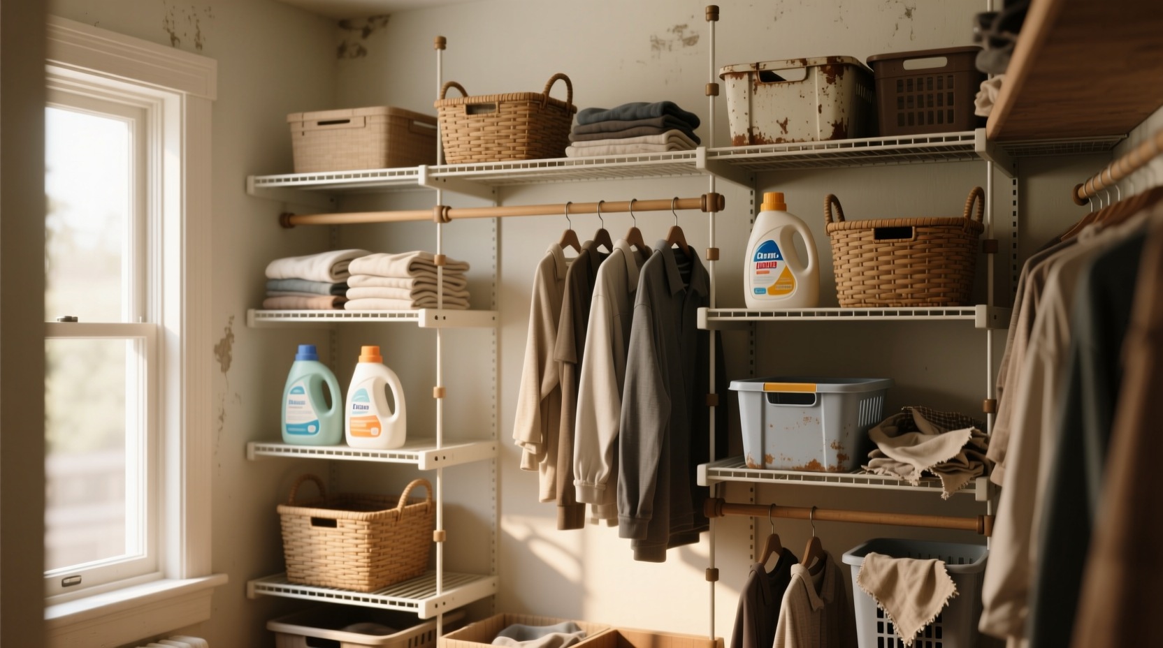 closet organization tips no shelves just tension rods