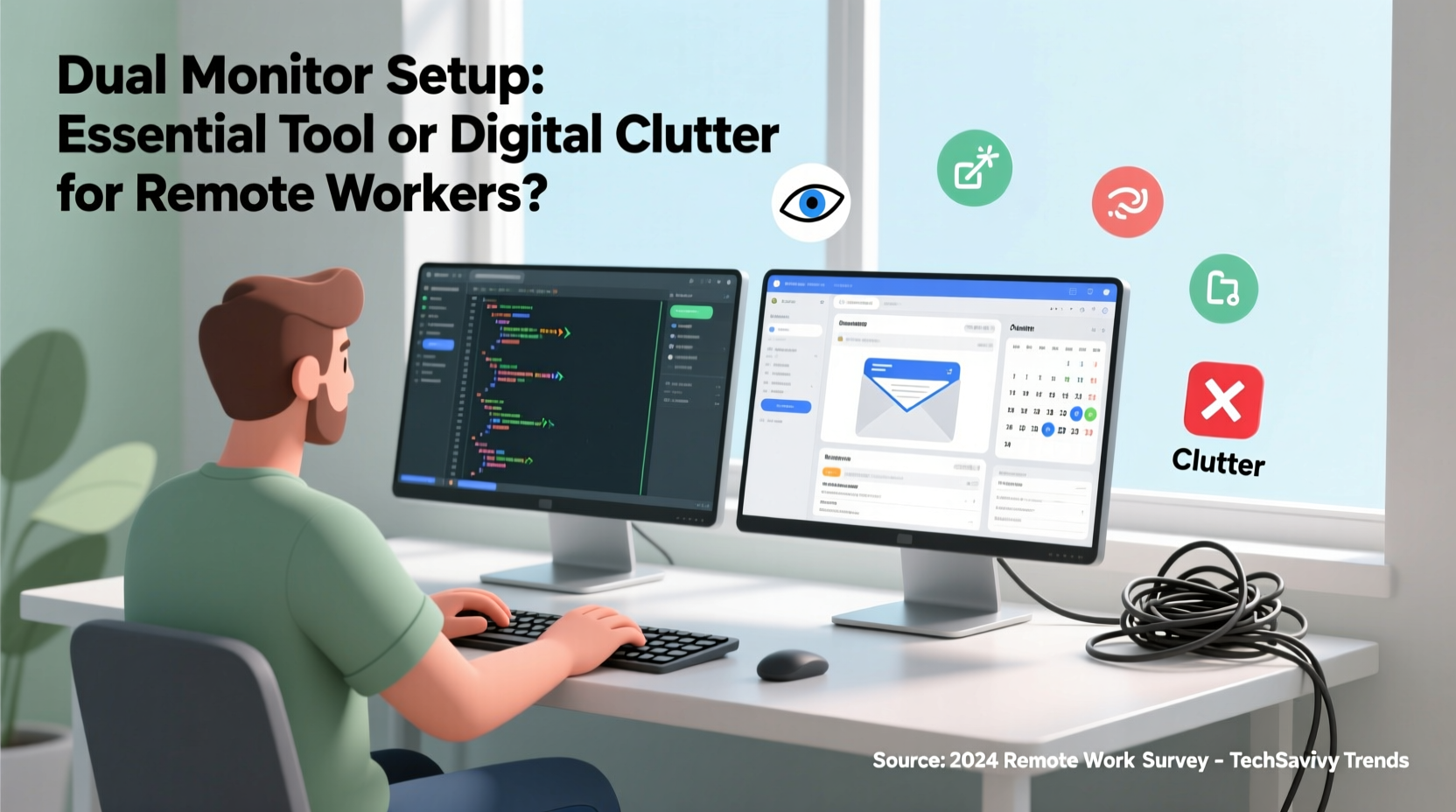 is dual monitor setup worth it for remote workers or just clutter