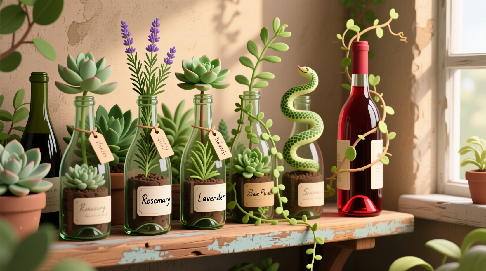 keep your plants pampered with a wine bottle plant nann