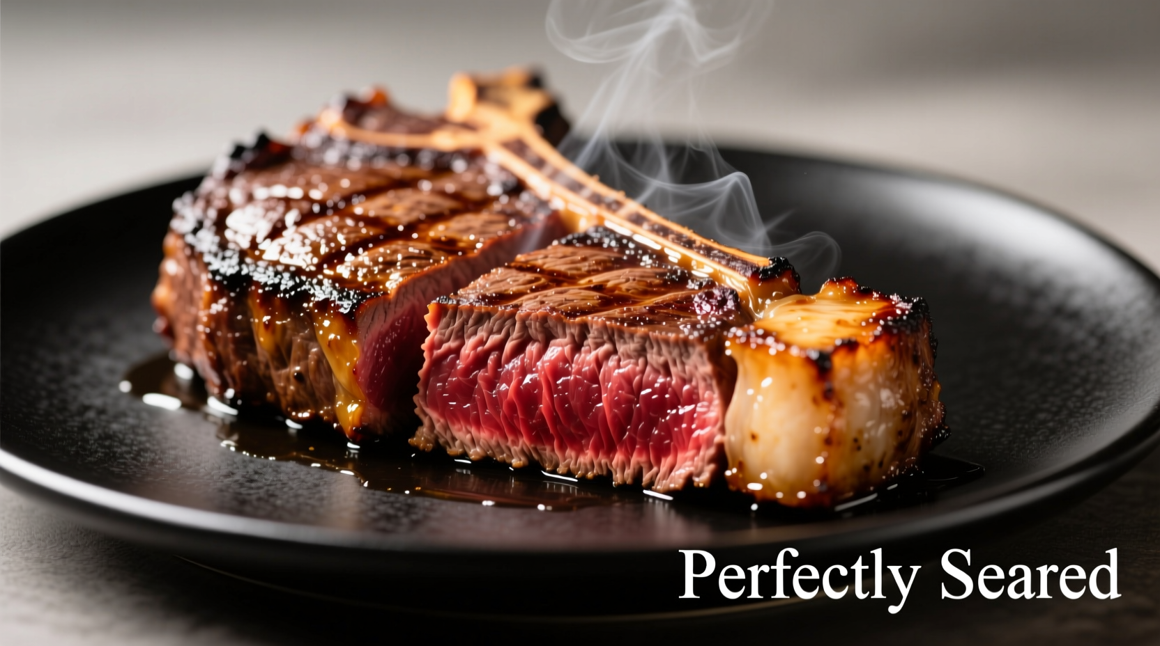 Perfectly seared chuck eye steak with crust