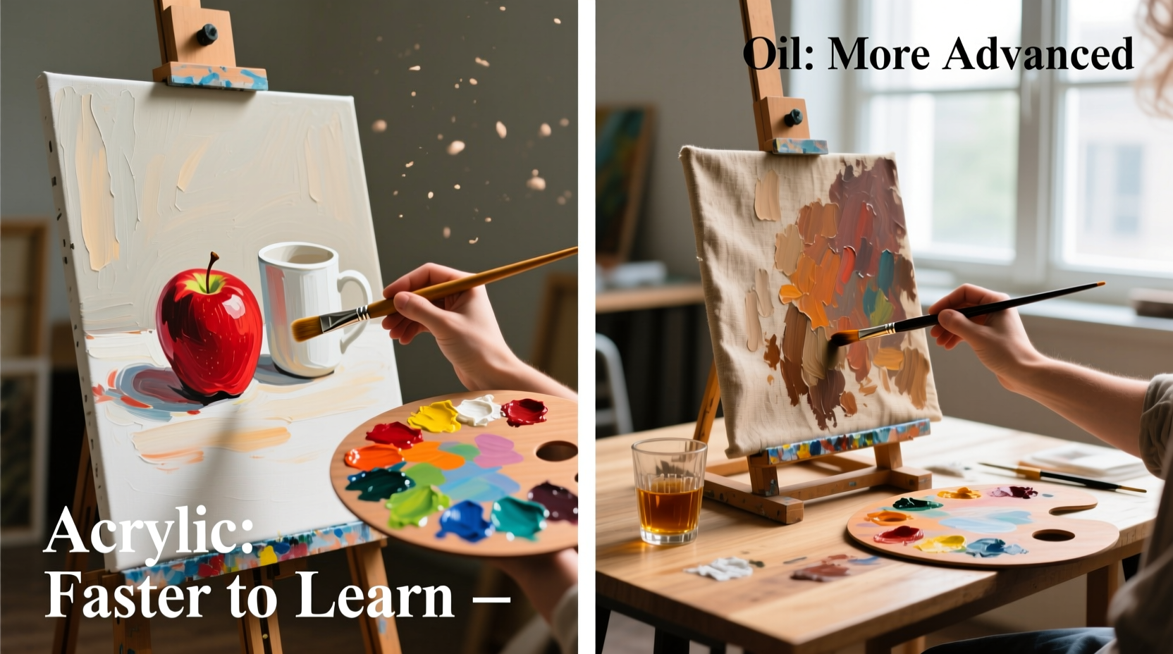 acrylic vs oil painting for beginners which medium is easier to learn first