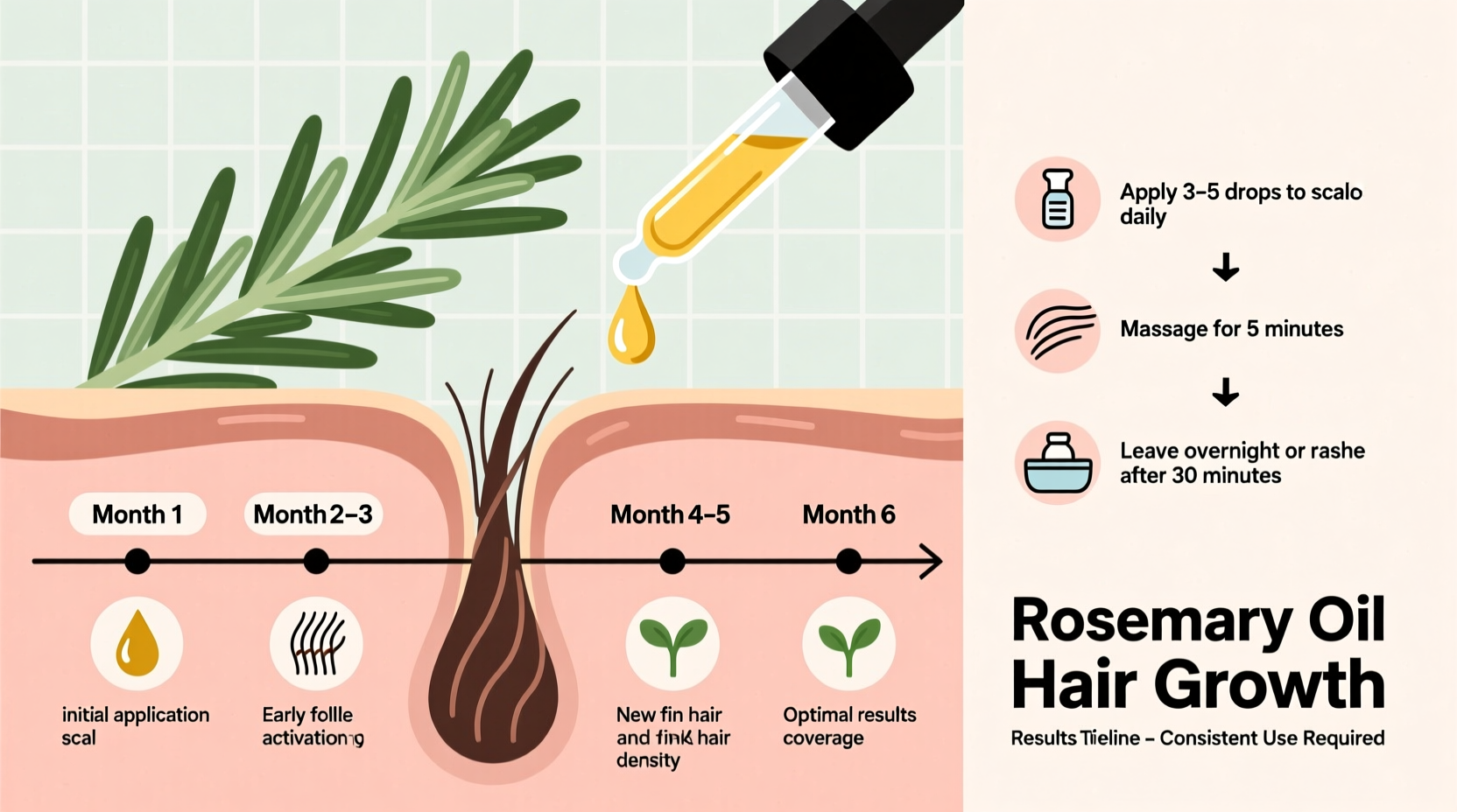 rosemary oil for hair growth results timeline and how to apply