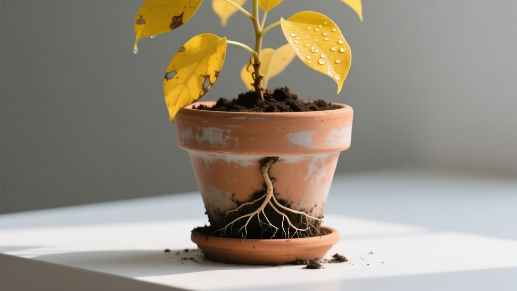 How to Convert Outdoor Planter Indoors with Yellow Leaves