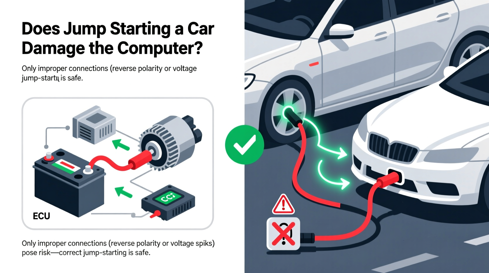 does jump starting a car damage the computer