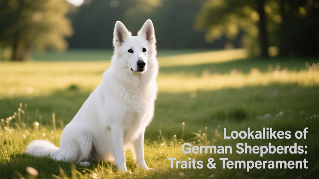 White Shepherd sitting attentively on grass, highlighting its pure white coat and gentle, intelligent gaze