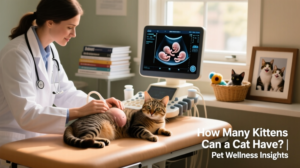Veterinarian performing an ultrasound on a pregnant cat during a routine prenatal exam