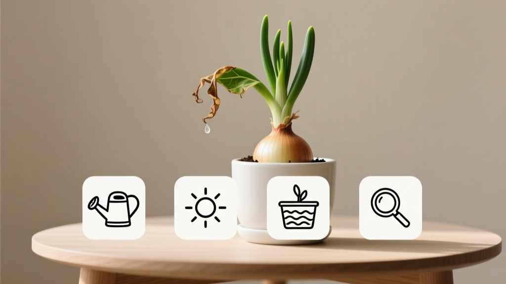 Sprouted Onion Dropping Leaves Indoors: Fix It