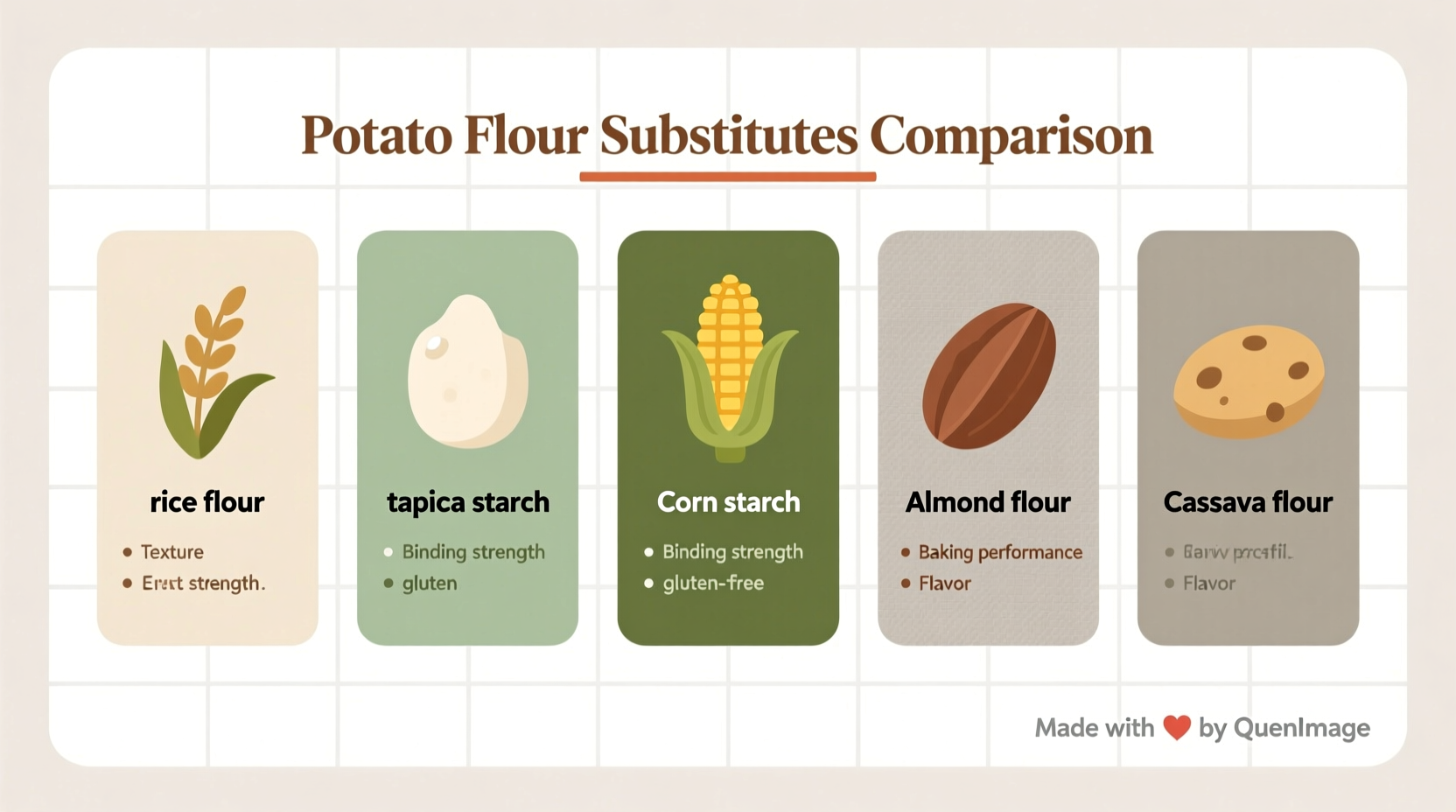 Potato flour substitutes comparison chart