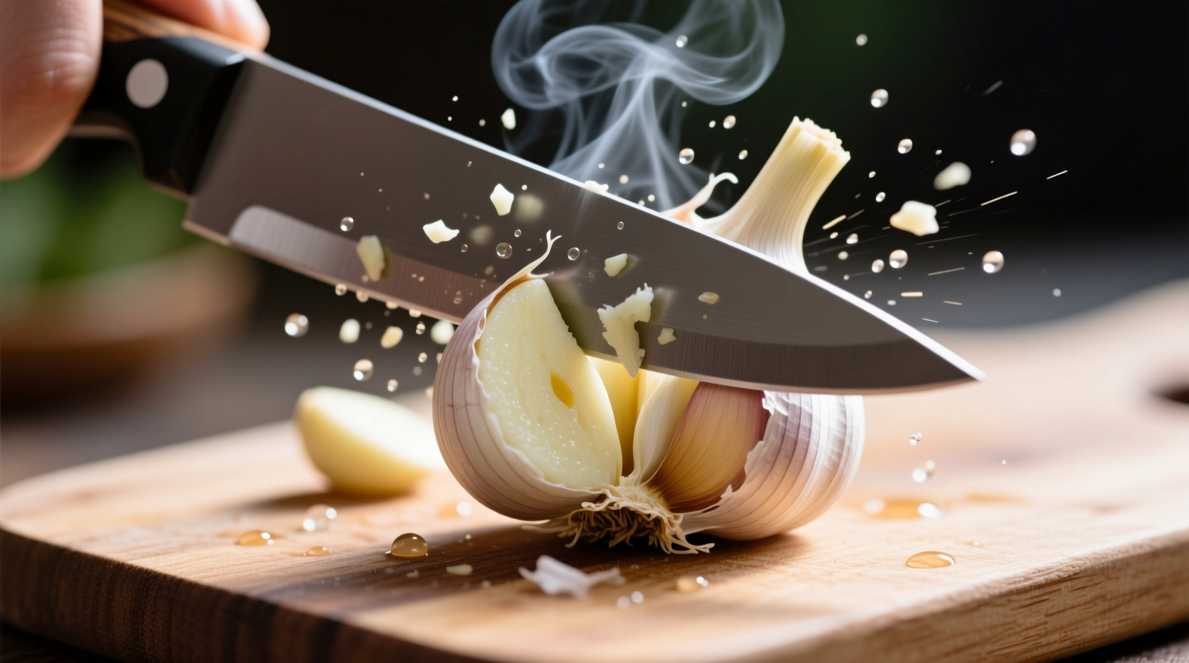 chop garlic quickly with an egg cutter