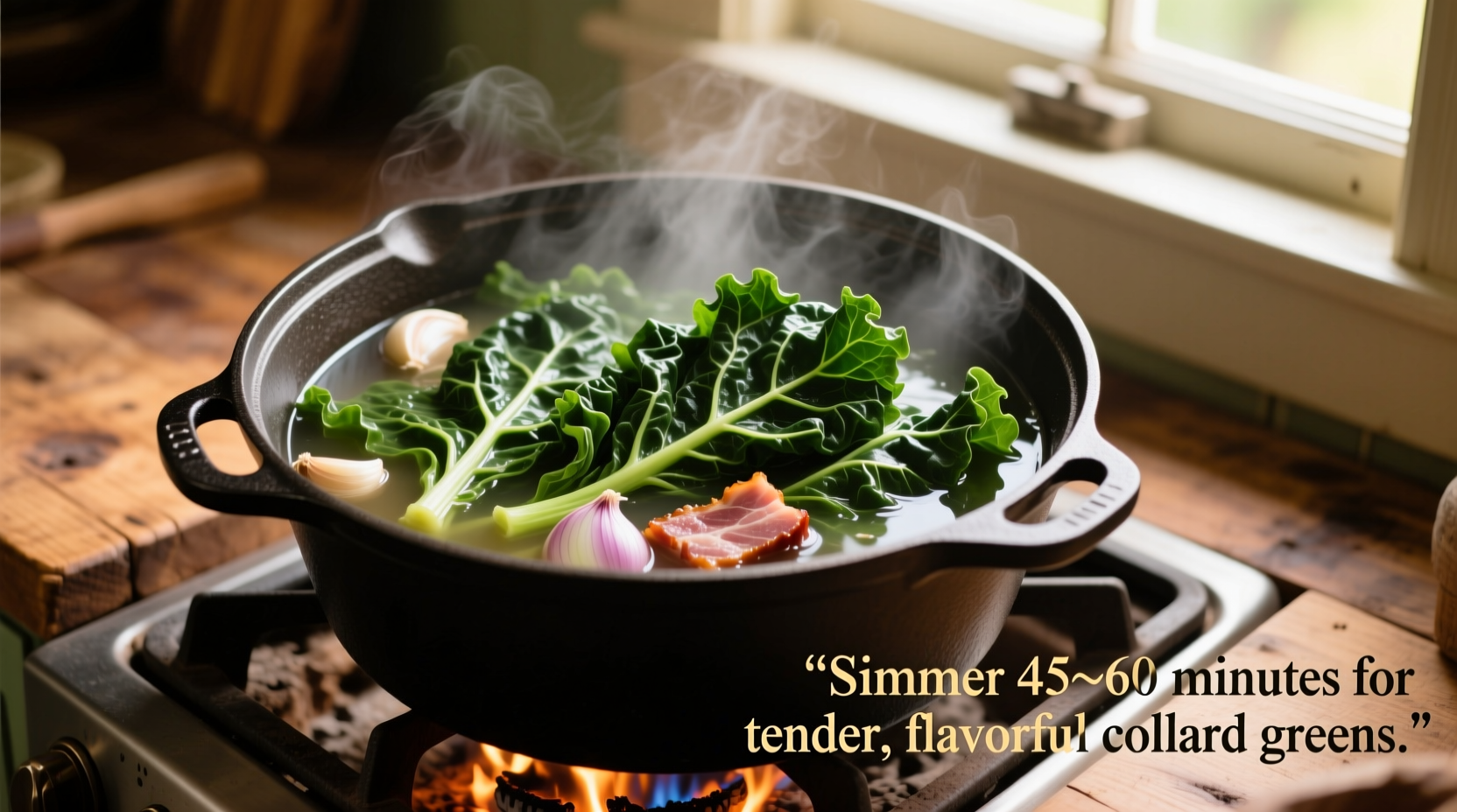 how long do you cook collard greens