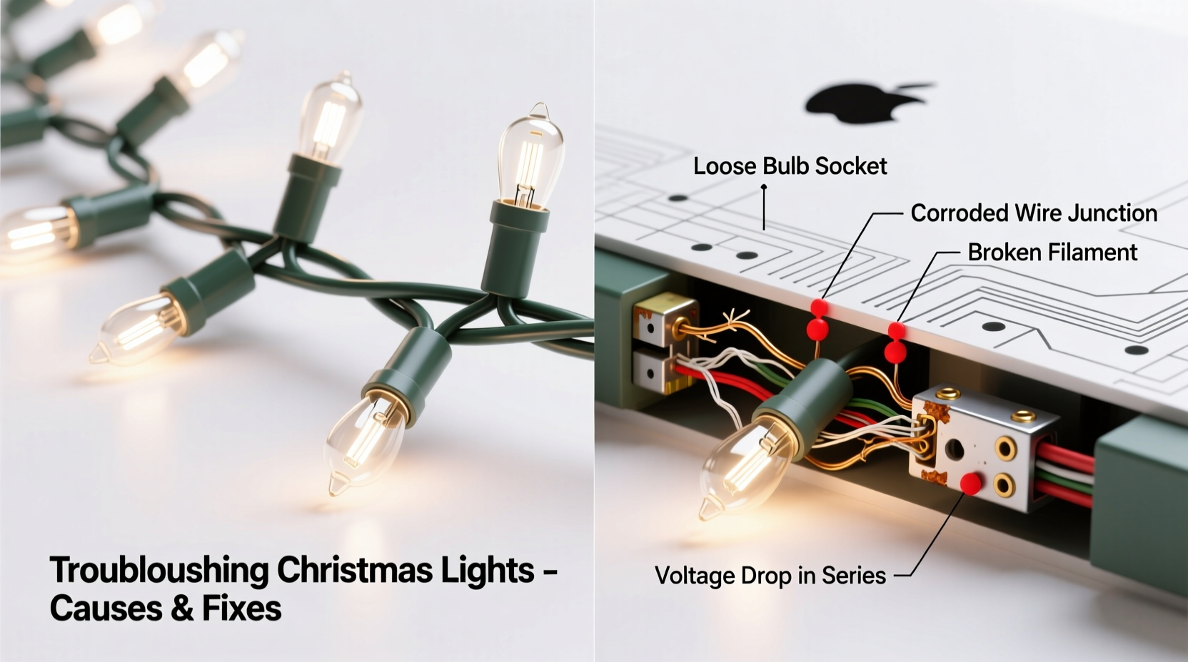 why do some christmas lights stay bright while others dim troubleshooting tips