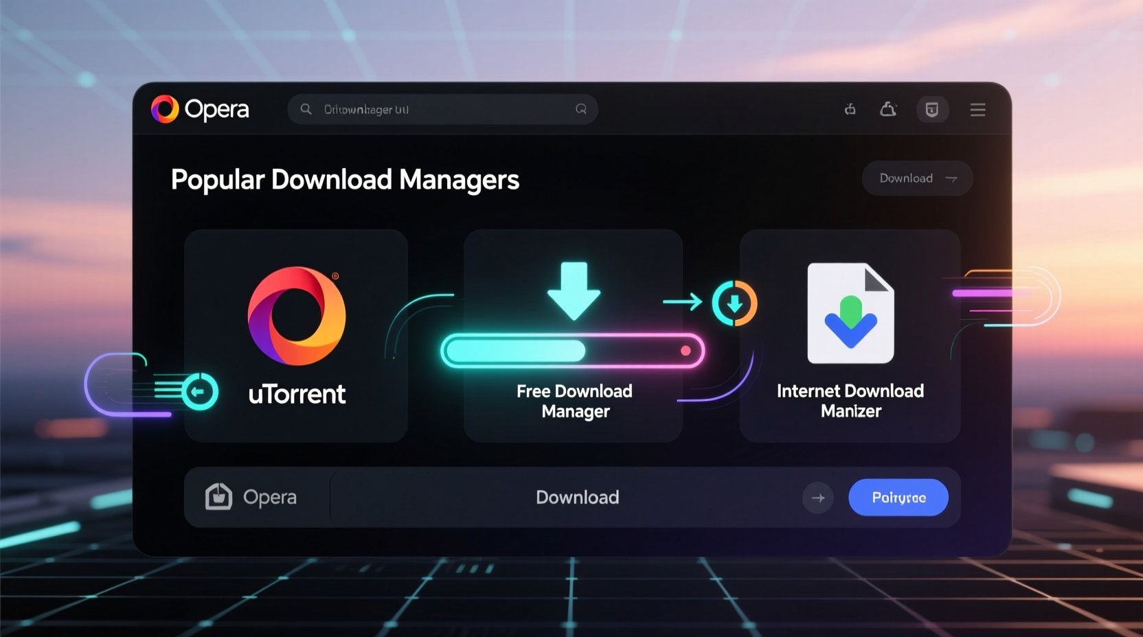 oget integrates popular download managers into opera