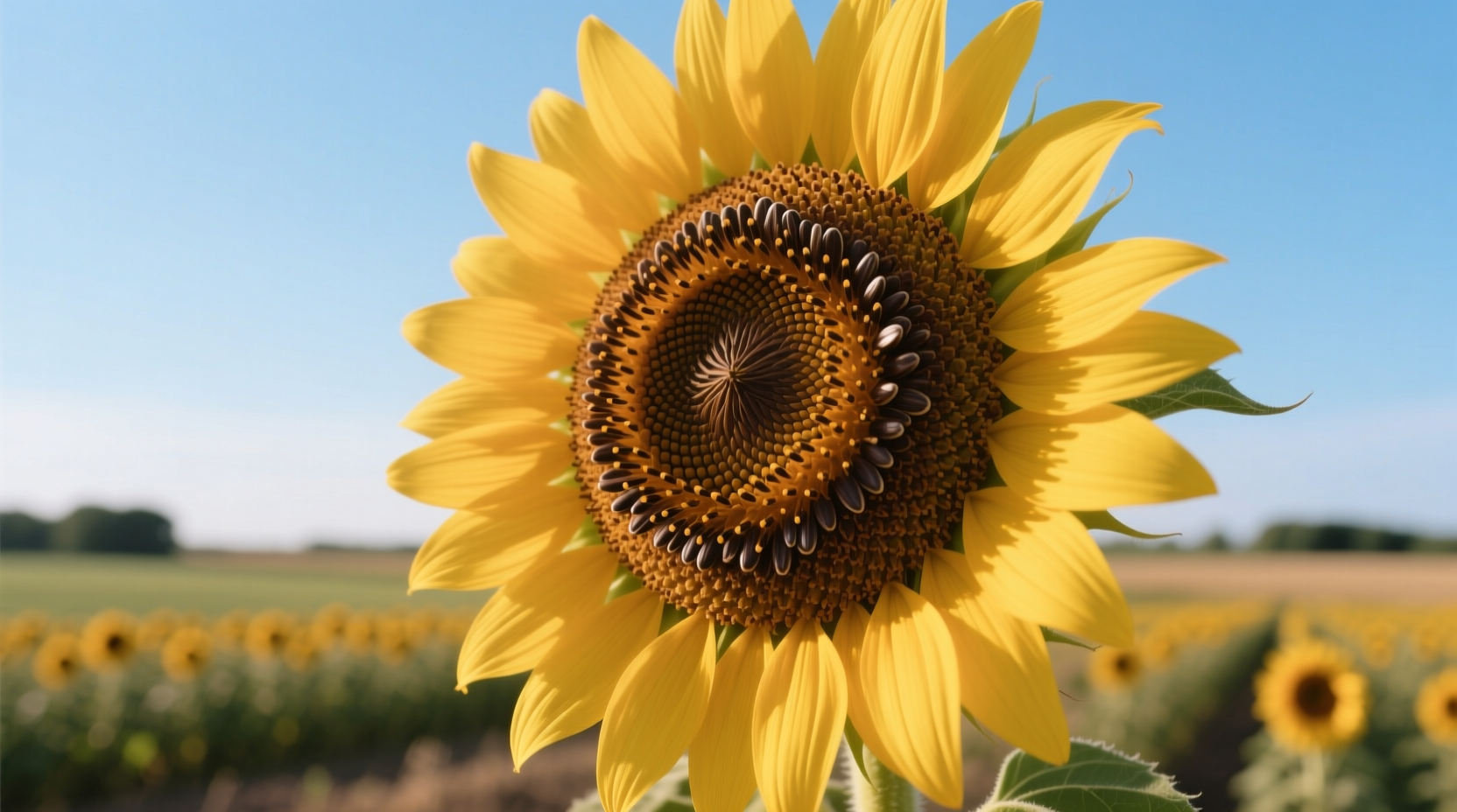 Sunflower head showing mature seeds ready for harvest