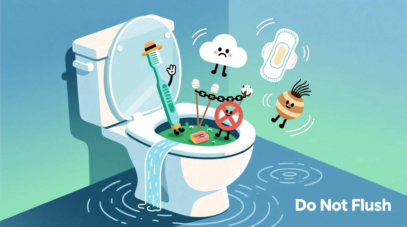 items not to flush down the toilet