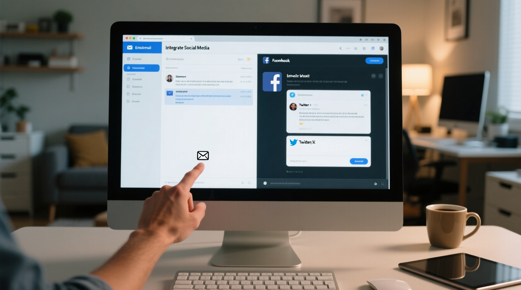 how to use facebook and twitter from your email client