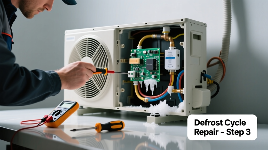 Fixing a Stuck Heat Pump Defrost Cycle with Noise