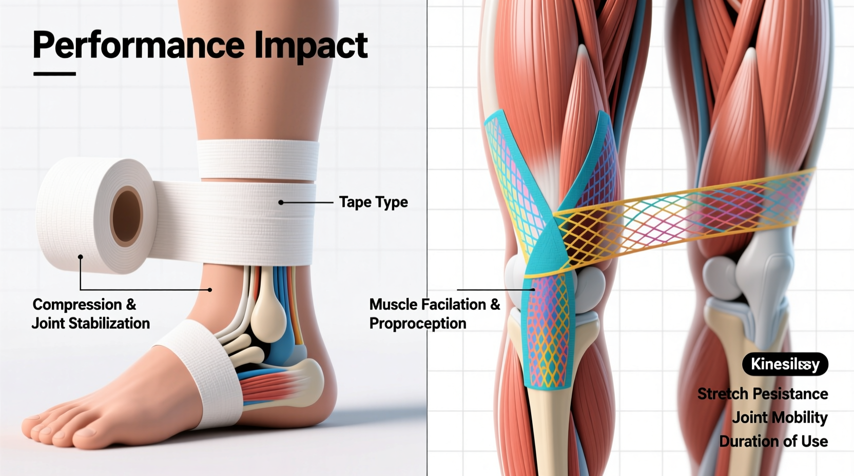 athletic tape vs kinesiology tape differences that actually affect performance
