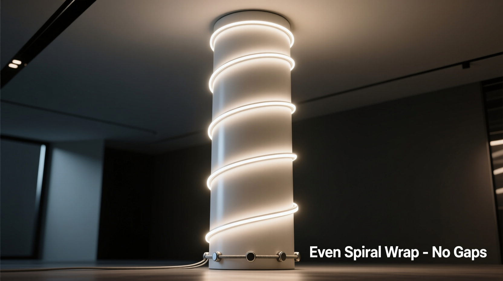 how to wrap a column with lights evenly without gaps