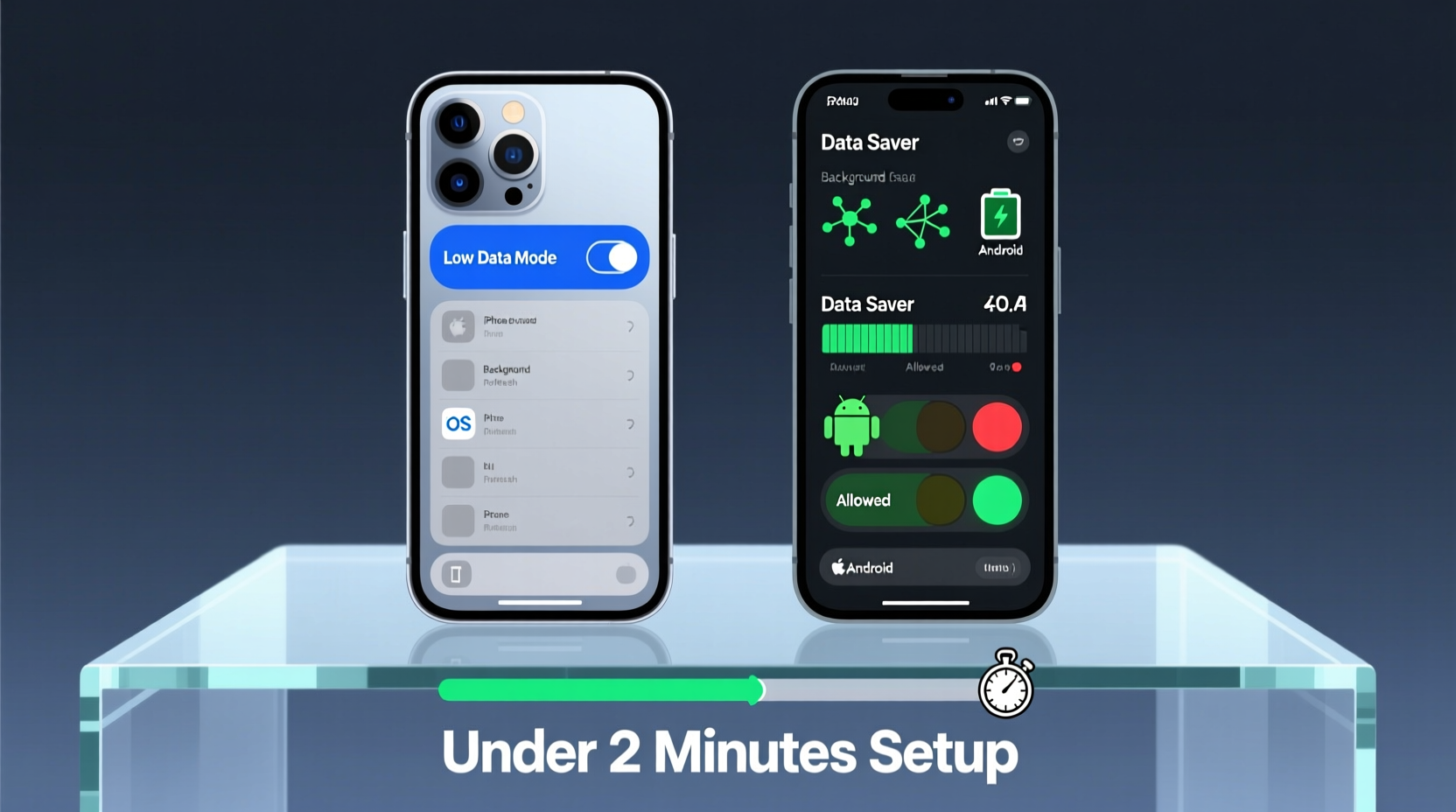 iPhone Low Data Mode vs Android Data Saver