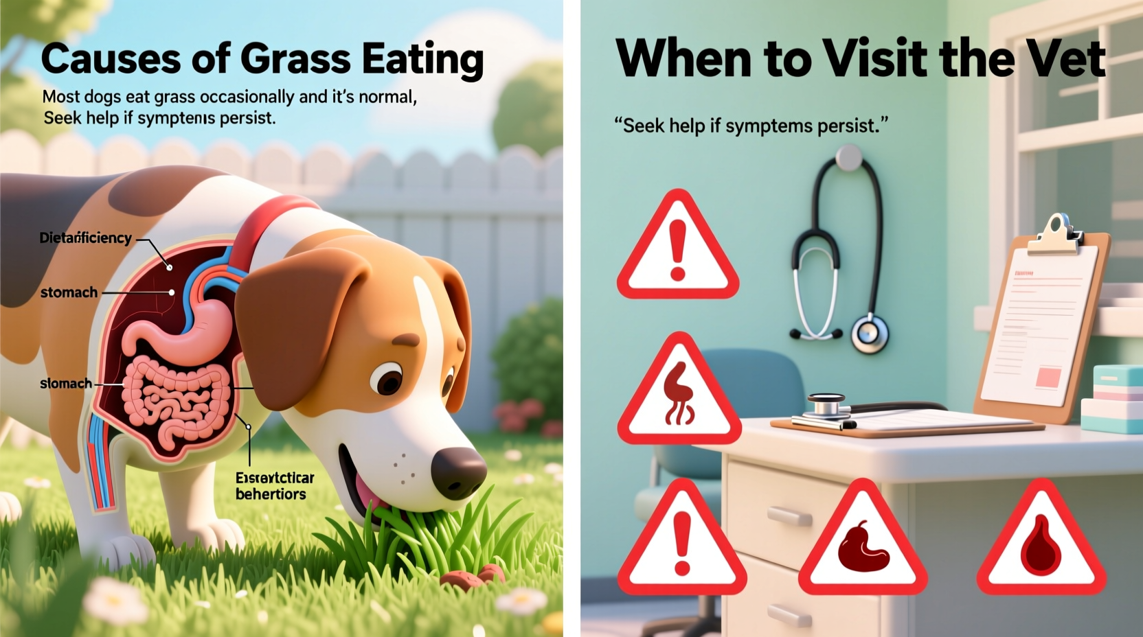 Illustration of Causes Of Dogs Eating Grass While Grazing