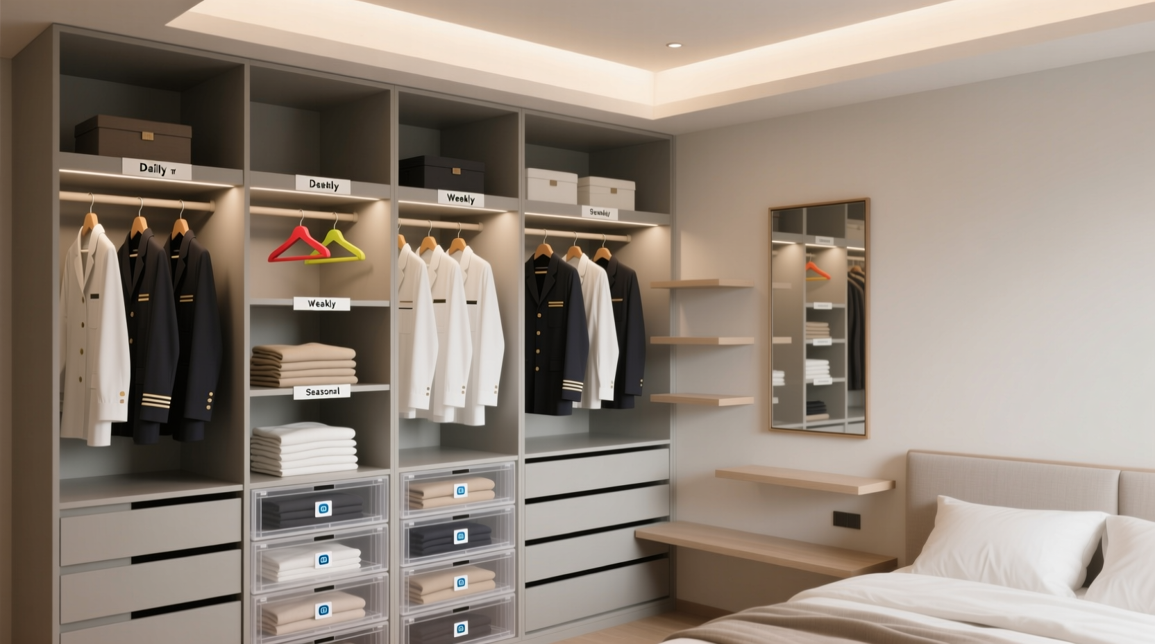 closet organization tips for uniform wearers