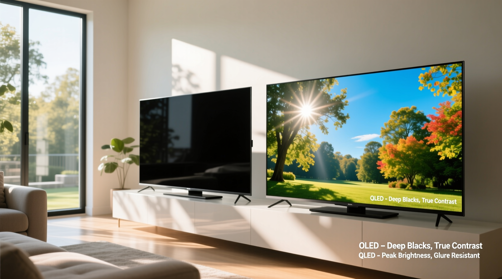 oled vs qled tvs in bright rooms which technology wins for daytime viewing