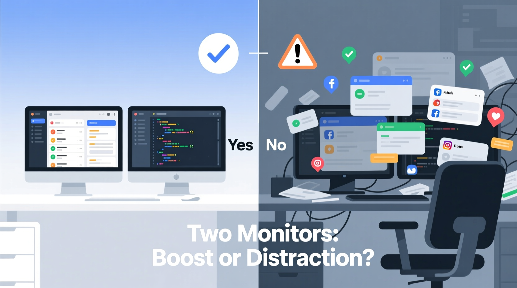 can using two monitors boost productivity or just create distractions