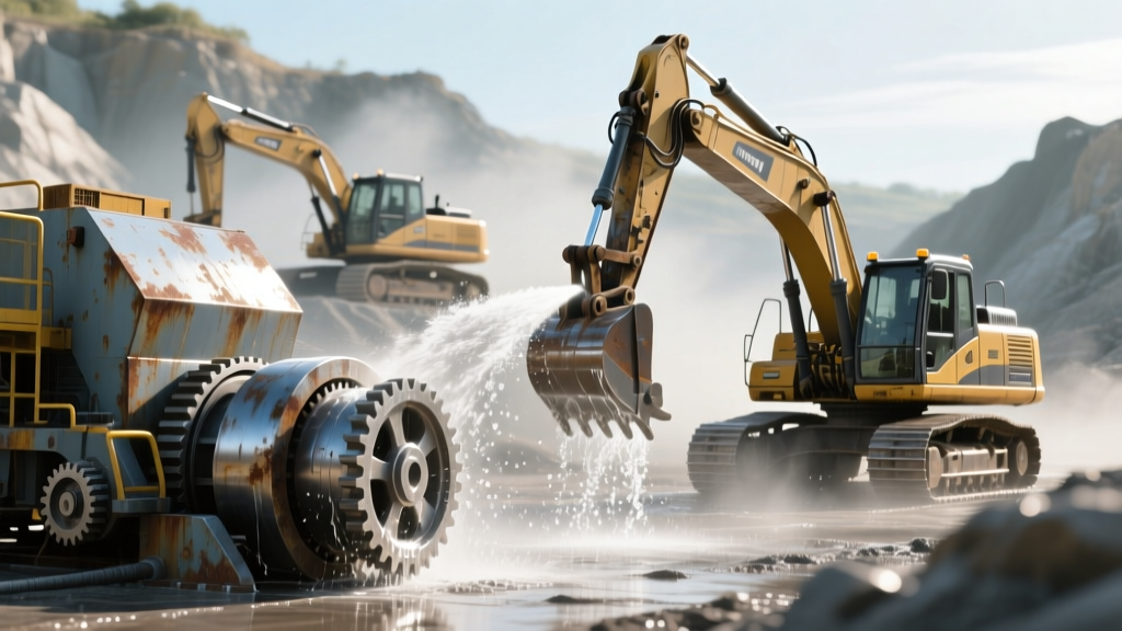 Heavy Equipment Power Washing for Quarry Aggregate Crushers
