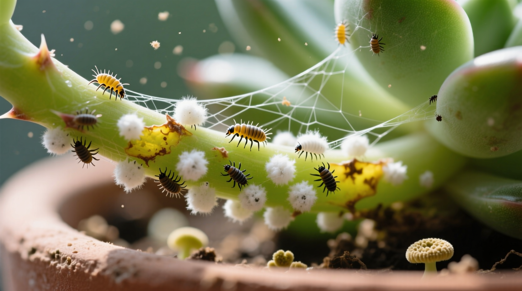 signs of root mealybugs