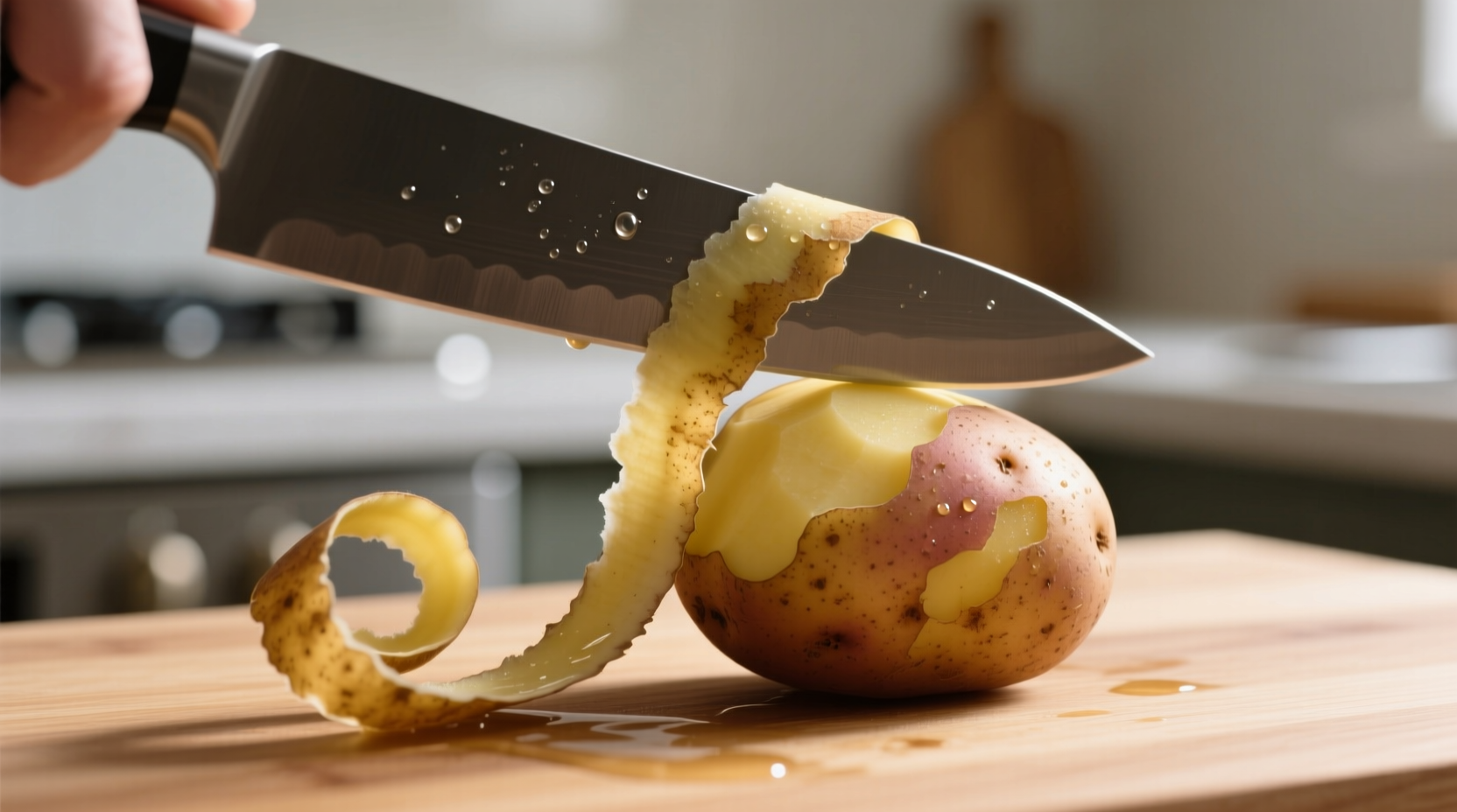 video demonstration peel a potato in one step