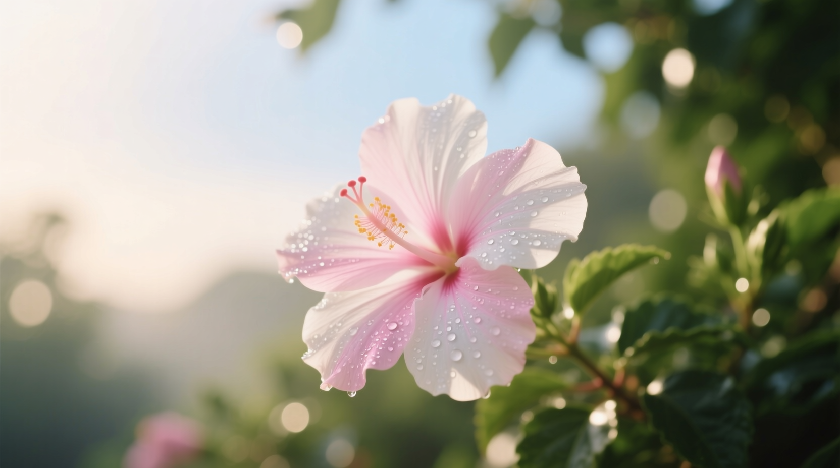 white pink hibiscus