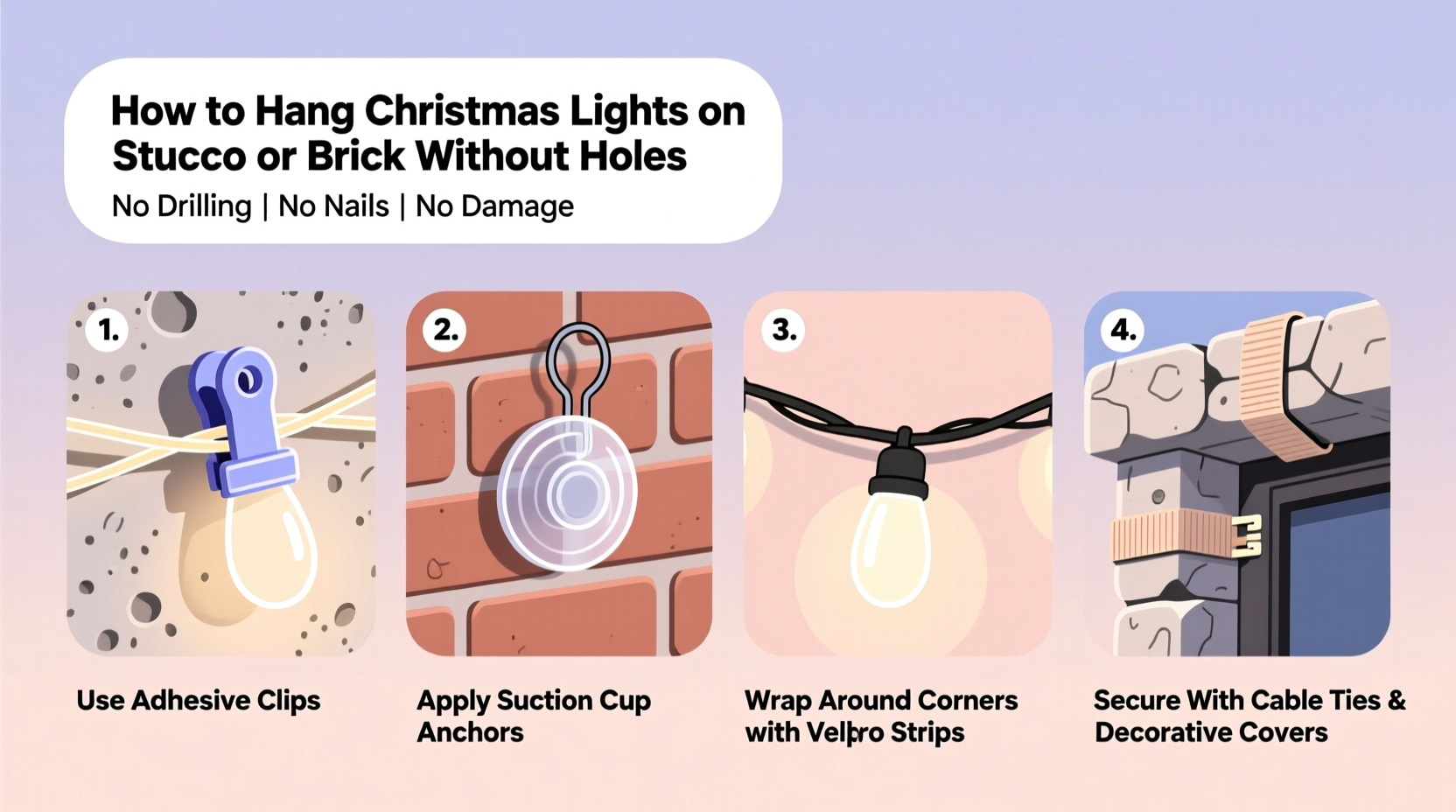 How To Hang Lights On Stucco