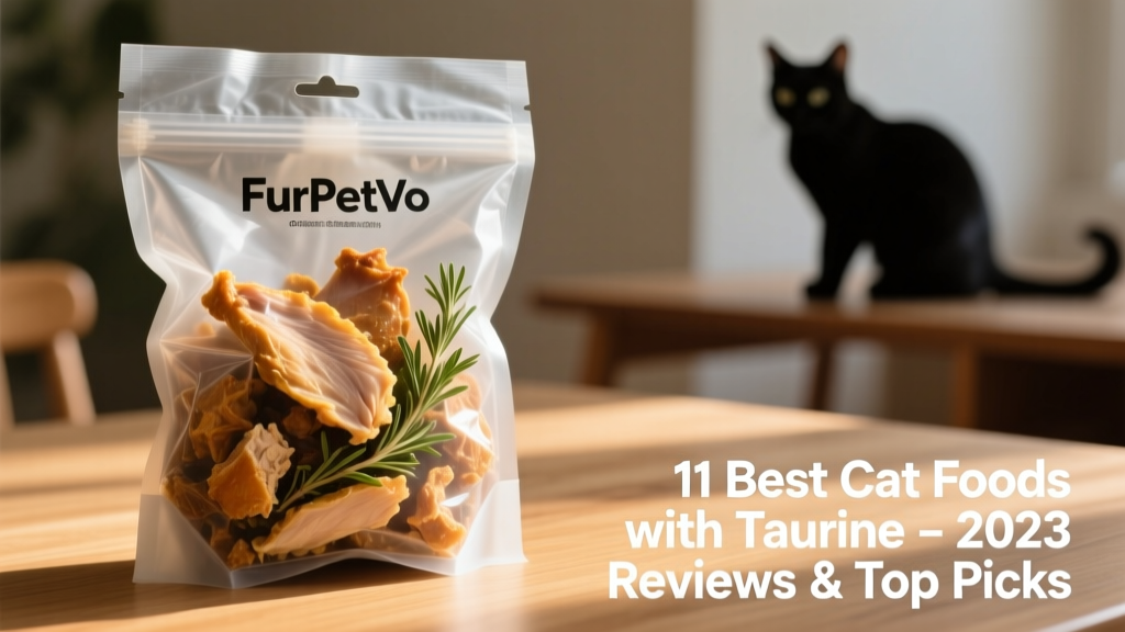 Bag of FurPetVo dehydrated cat food with visible pieces of dried chicken and herbs