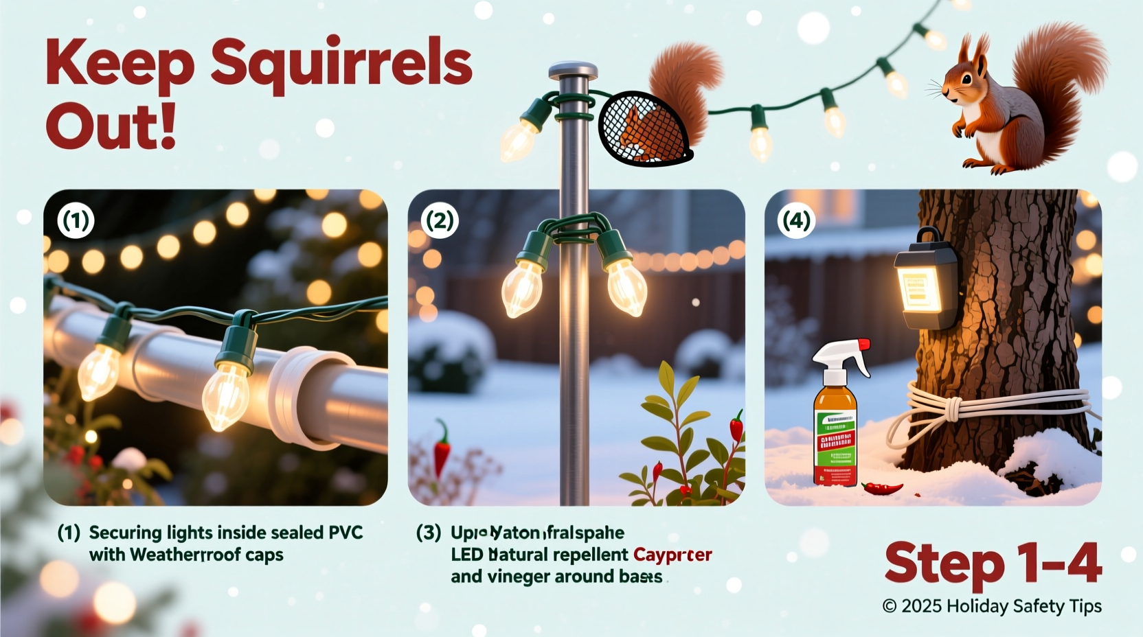 how to protect christmas lights from squirrels and other pests in the yard