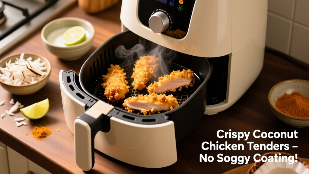 Crispy Coconut Chicken Tenders in Air Fryer (No Soggy Coating!)