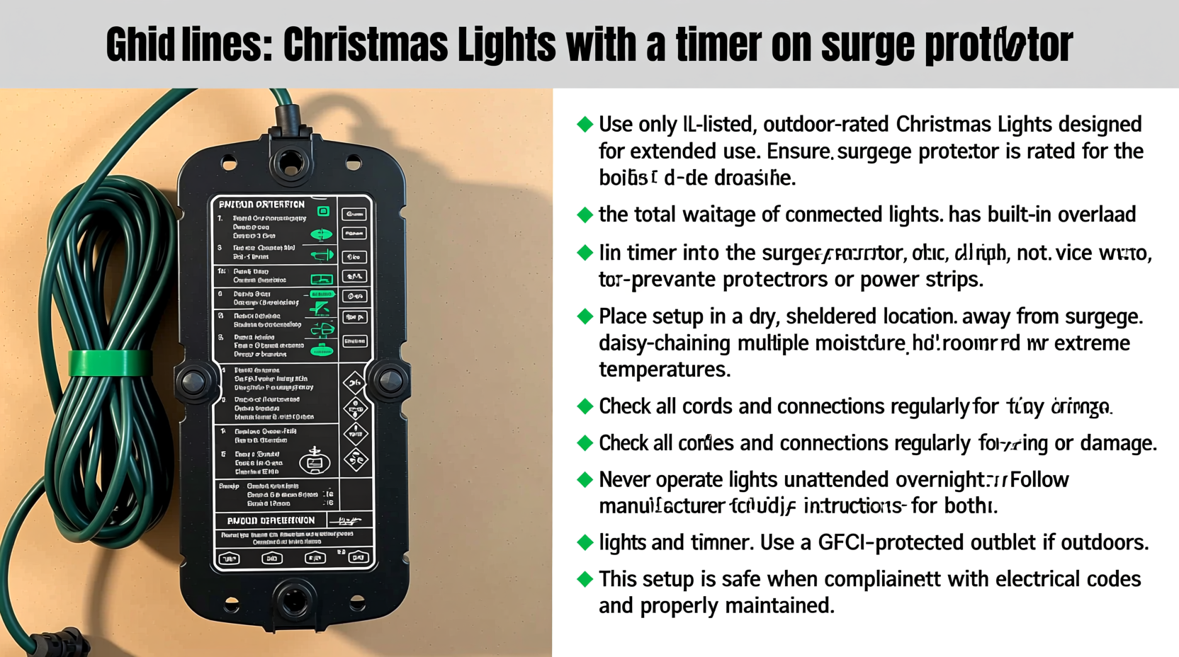 can you use christmas lights with a timer on a surge protector safely