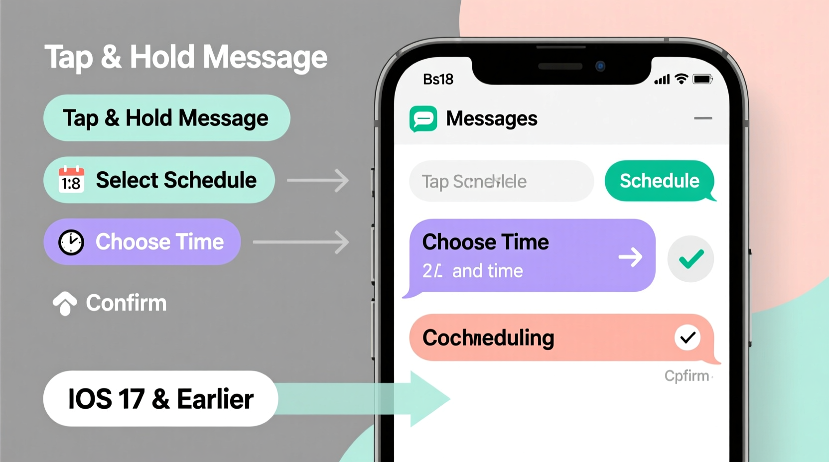 how to schedule text messages on iphone before ios 18 updates