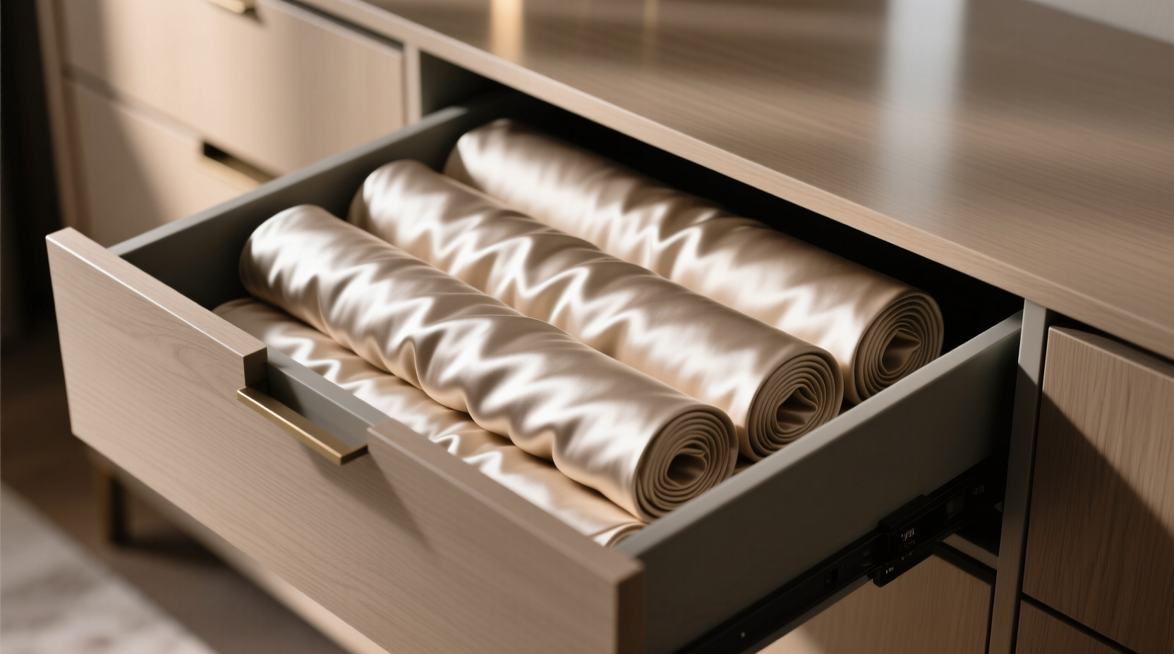 silk pillowcase storage rolled vs folded