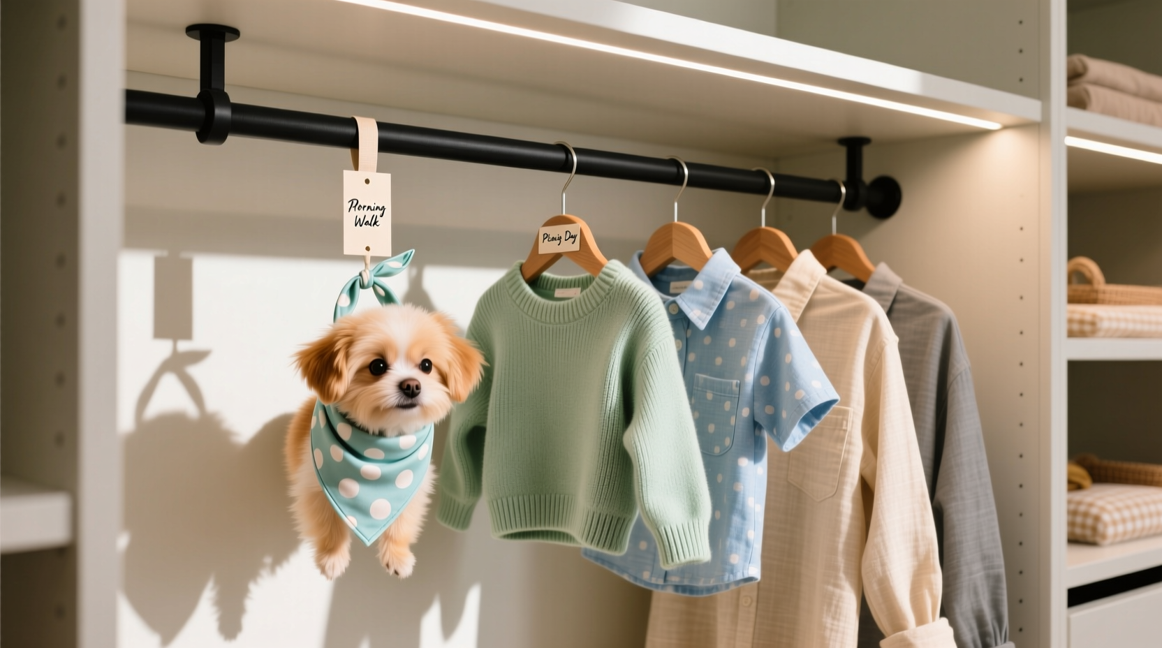 closet organization tips for pet owner outfits