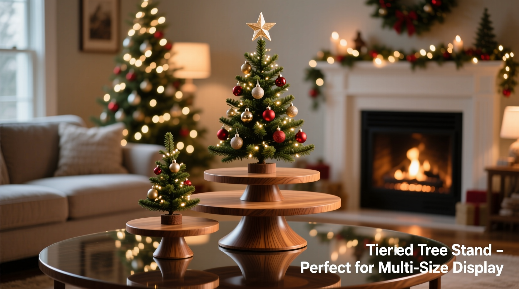 is a tiered christmas tree stand helpful for displaying multiple sizes