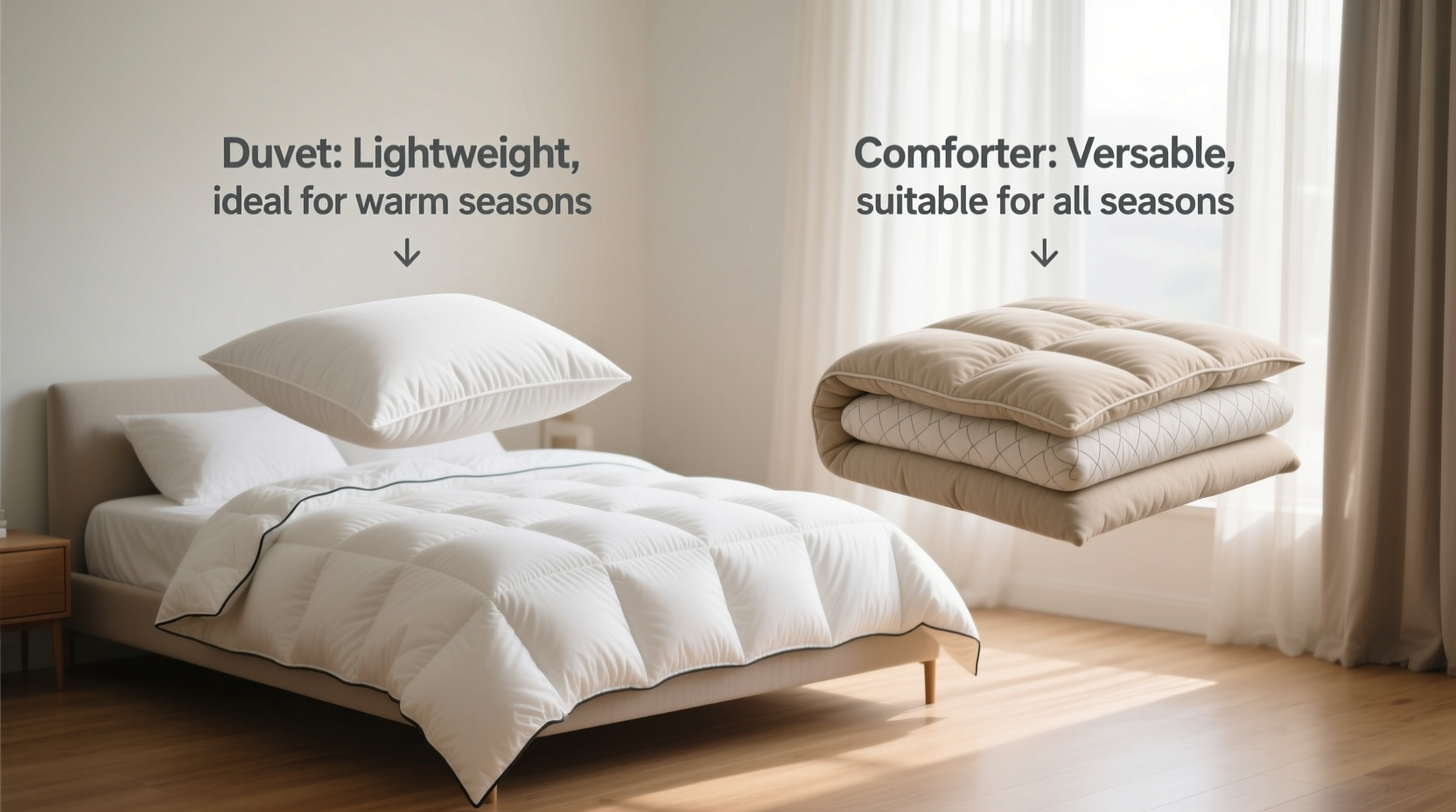 how to choose between a duvet and comforter for year round use