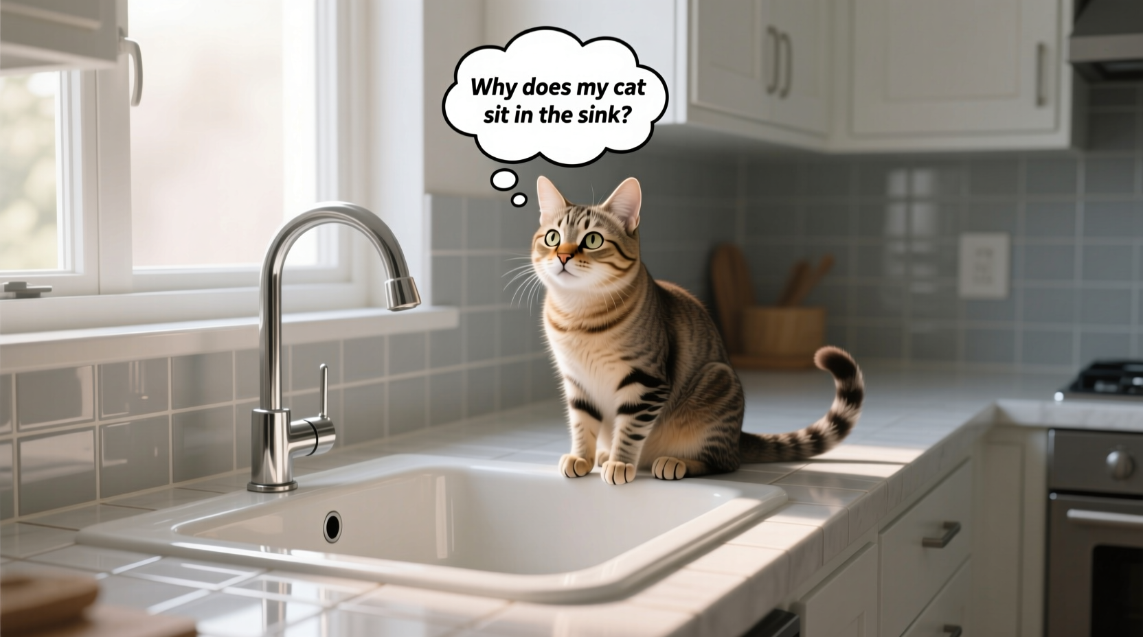 why does my cat sit in the sink theories from feline behaviorists