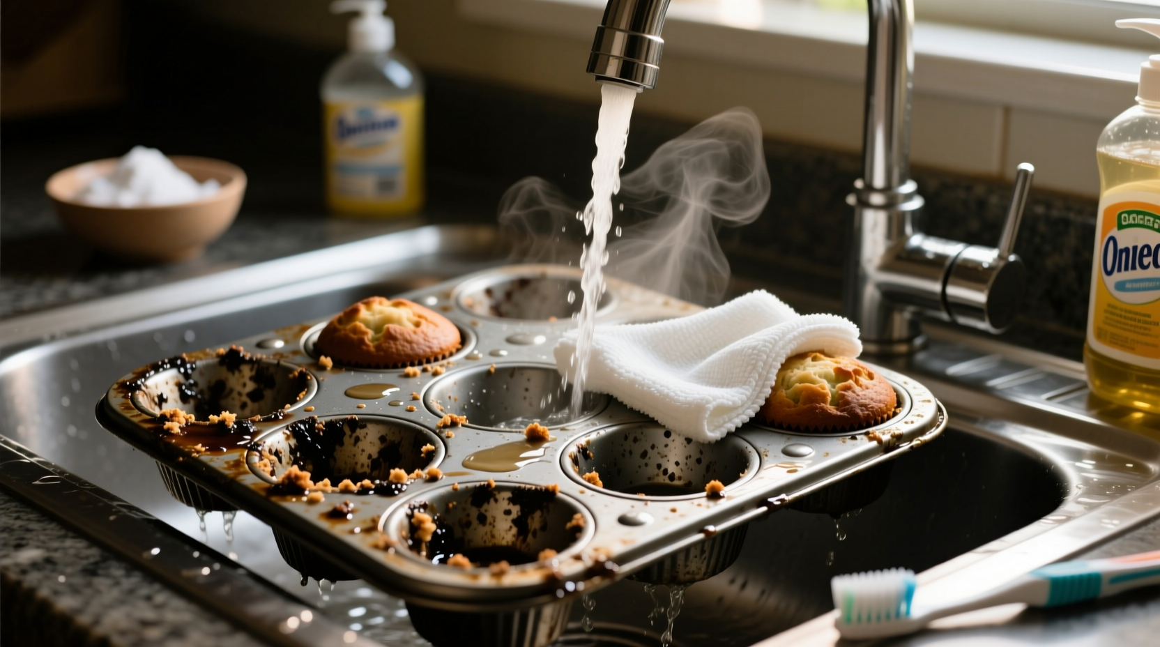 how to clean grimy muffin pans the easy way