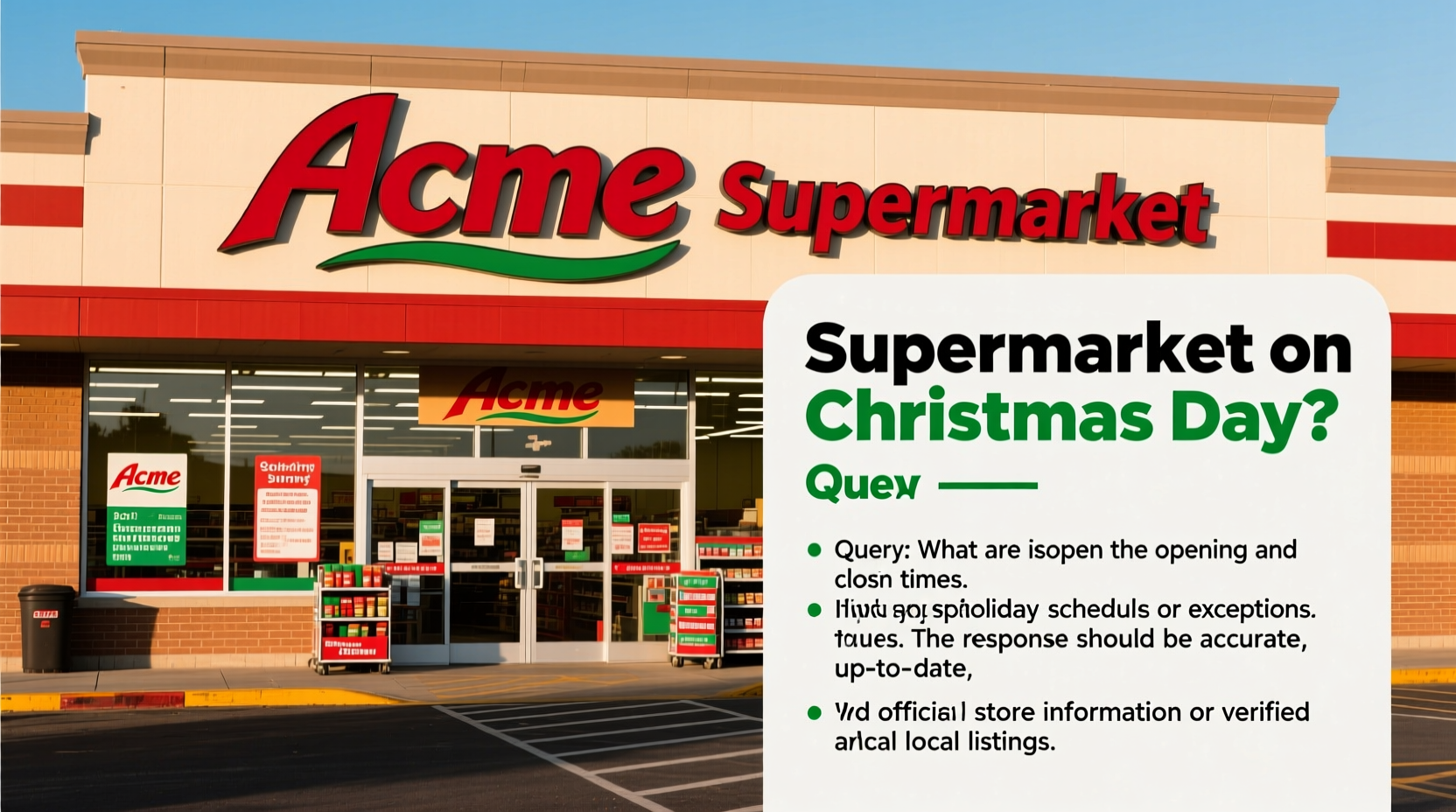 is acme supermarket open on christmas