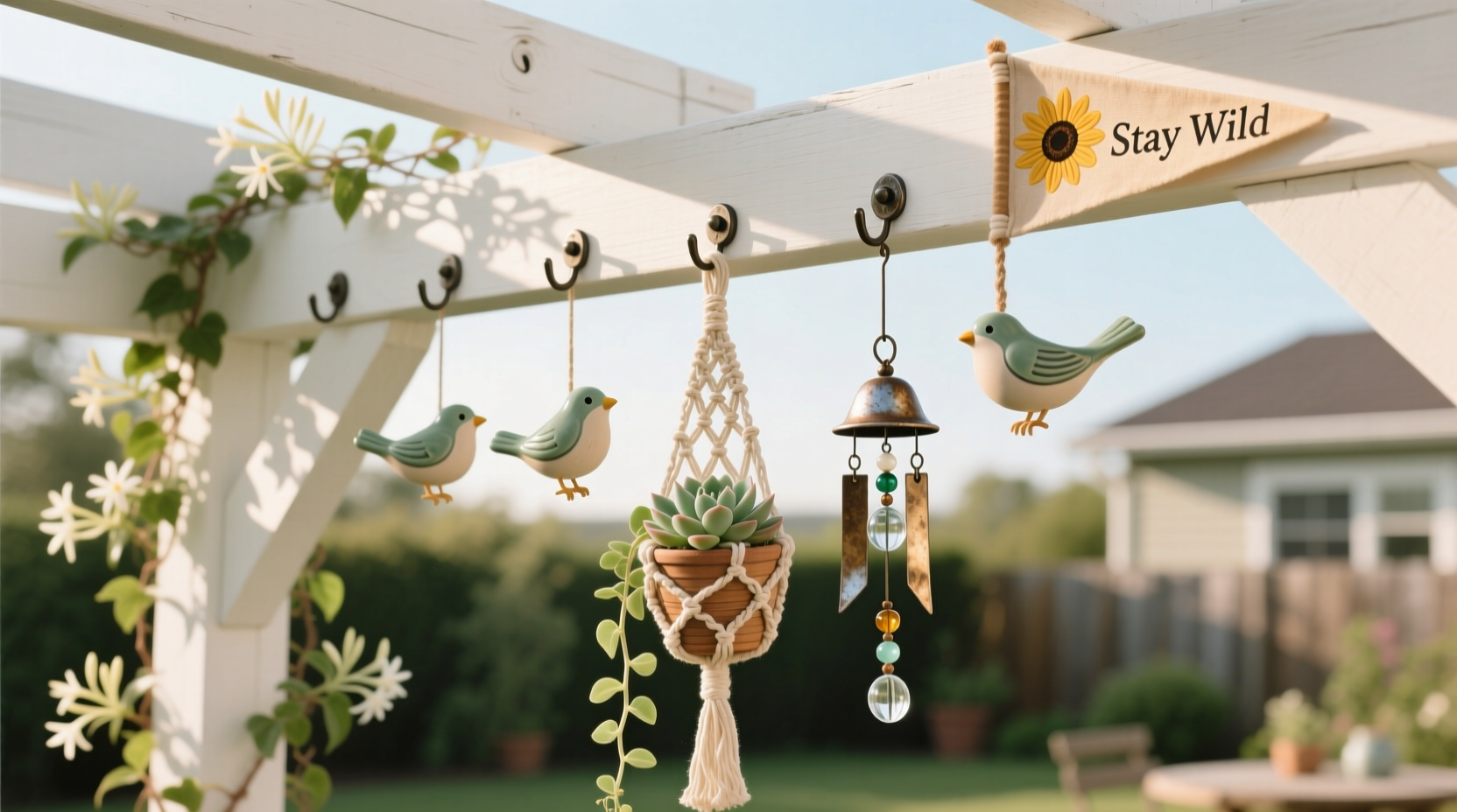 how to use command hooks creatively for lightweight outdoor decor