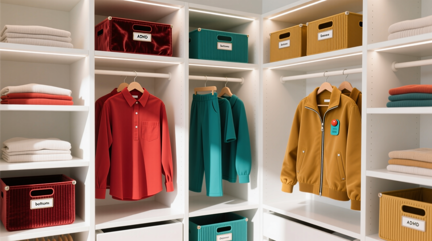 adhd closet organization color touch