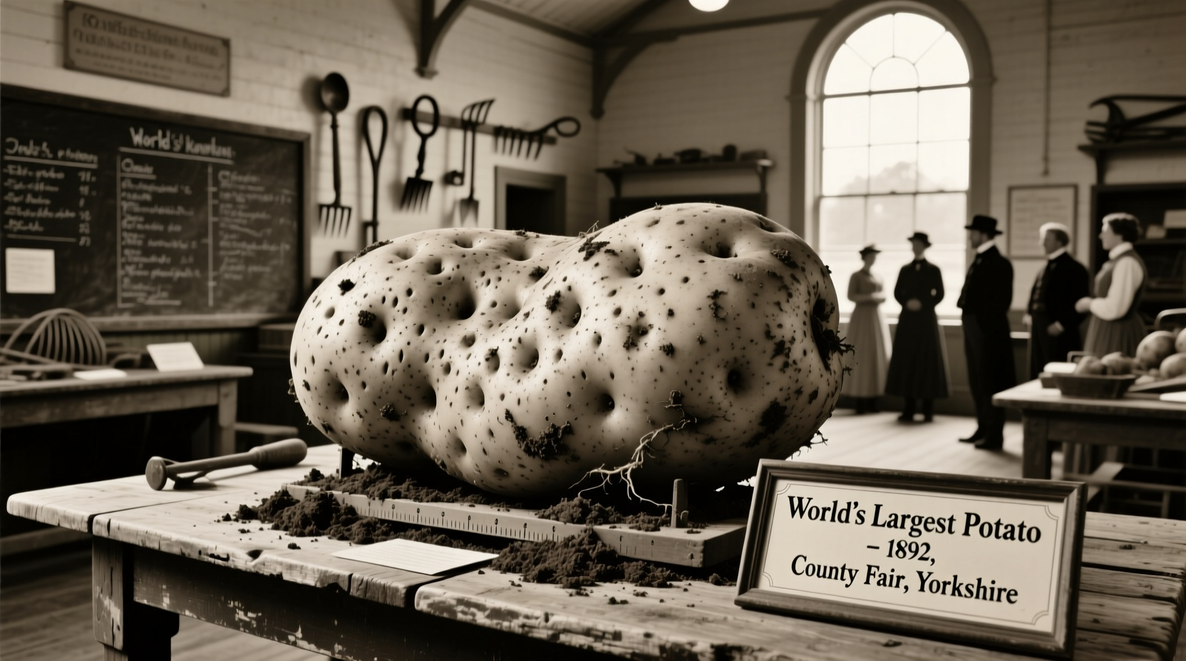 Historical photo of the world's largest verified potato