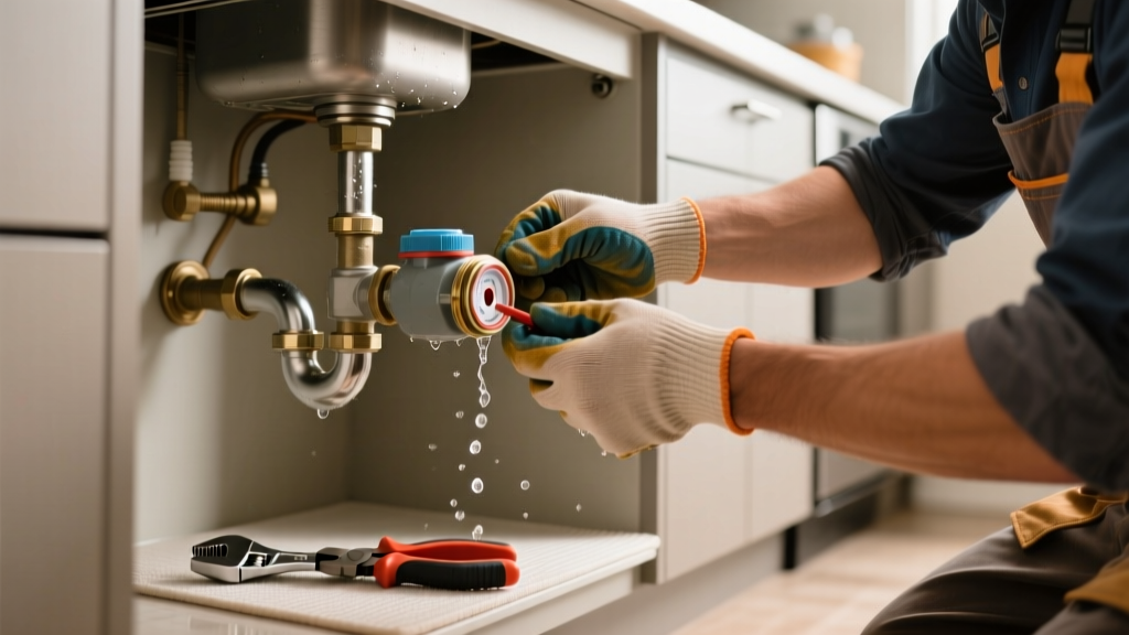 Fixing a Leaking Water Meter in the Kitchen